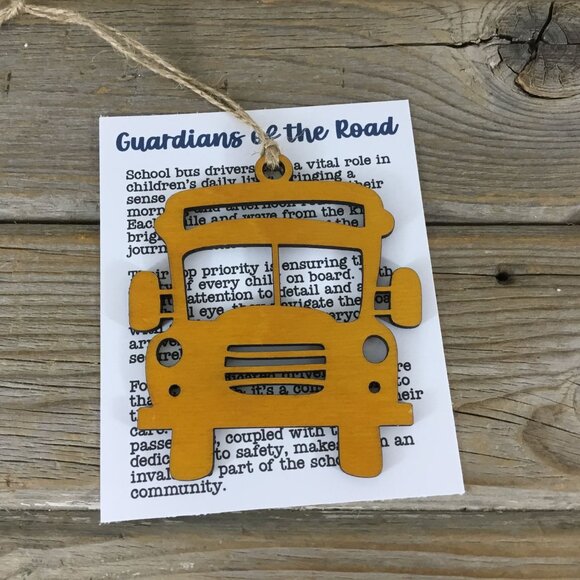 School Bus Guardians of the Road Story Card Ornament - Picture 1 of 7